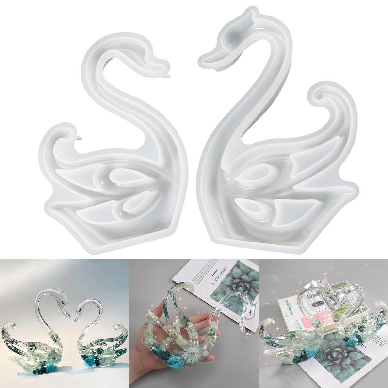 Diy Crystal Aromatherapy Gypsum Swan Epoxy Glue Silicone Mold Table Soft Ceramic Plaster Ornament Diy Crafts Decorations