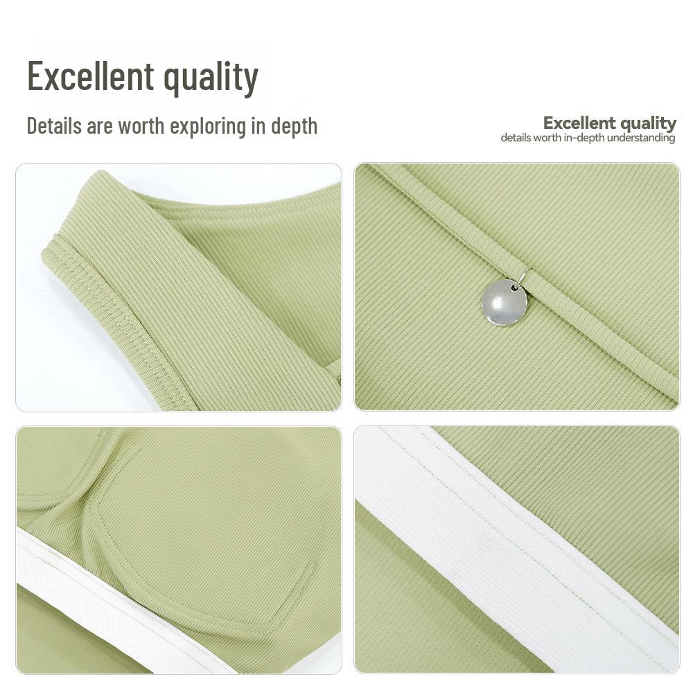 Damen High-Intensity Stoßfestes Yoga Tank Top mit Eingebautem Brustpolster für Sommer-Fitness