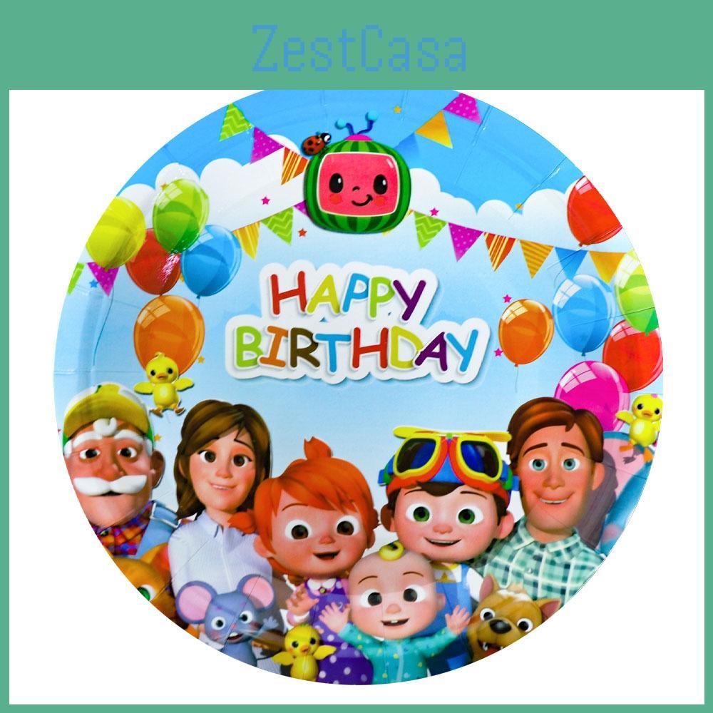 Theme Birthday Cartoon Party Supplies Set With Paper Cups Napkins