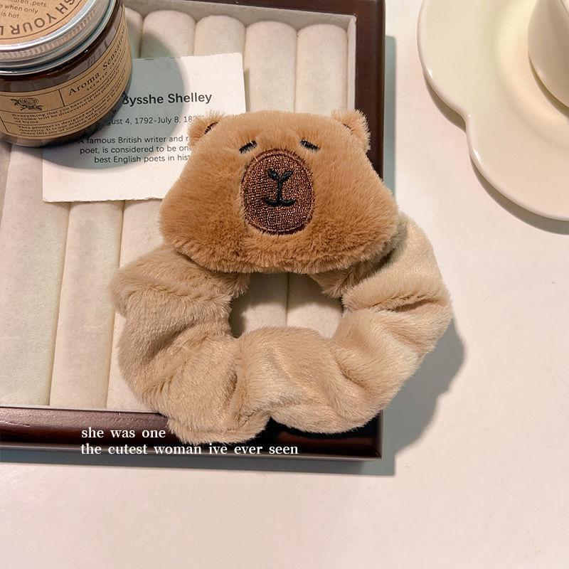 Capybara Girl Face Washing Plush Headband