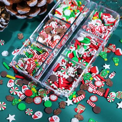 1 caixa de enfeites de natal acessórios de resina decoração natal argila polímero joias resina epóxi molde de silicone material de enchimento
