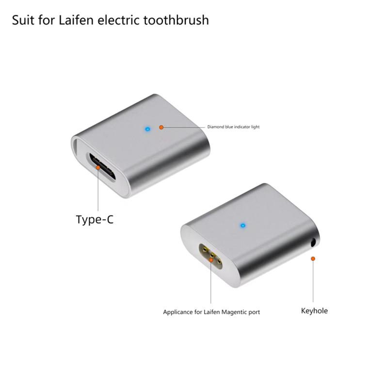 

Type-C Female to Straight Magnetic 3 Pin Charging Adapter for Laifen Electric Toothbrush Type A