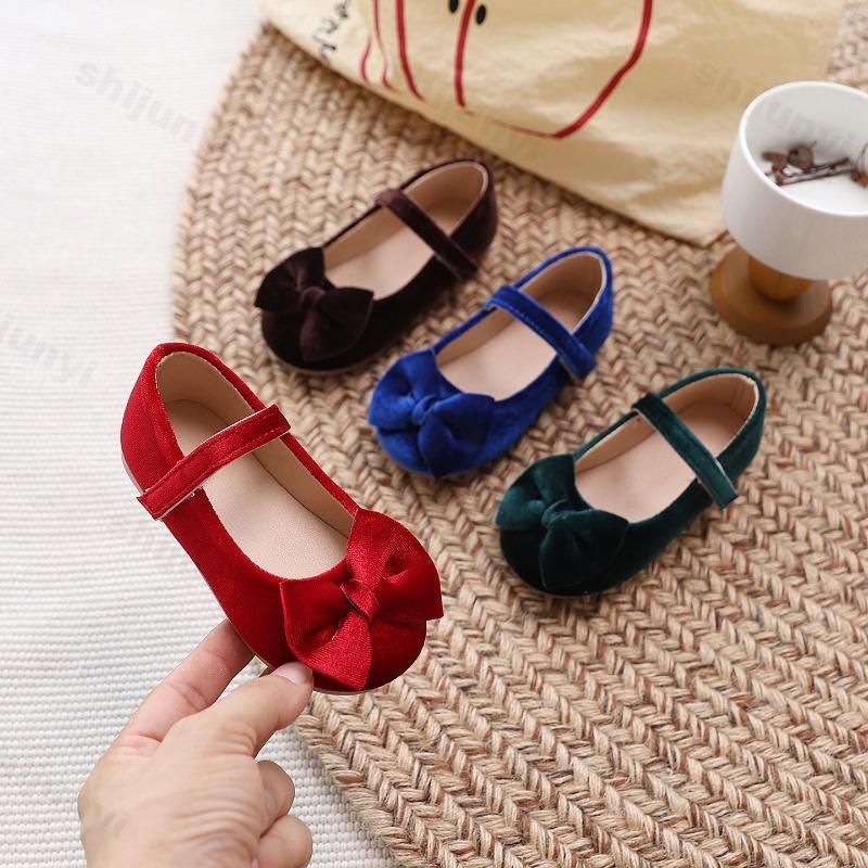 Children Clothing Yulin-001 Girls Princess Shoes Spring Autumn New Round-Toe Children Mary Jane Shoes Bowknot Soft Fashion Kids Causal Ballet Flat Shoes Cm