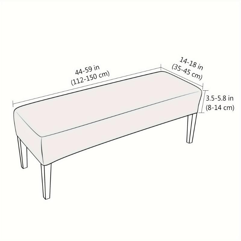 Corn Grain Fleece Stretchable Bench Cover Elastic Dustproof Protector Plush Water-Resistant Furniture Slipcover for Home Decor