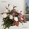 Windflower Hand Bouquet: Retro French Rose Dried Artificial Flowers In Paper Bag for Decoration & Photo Props