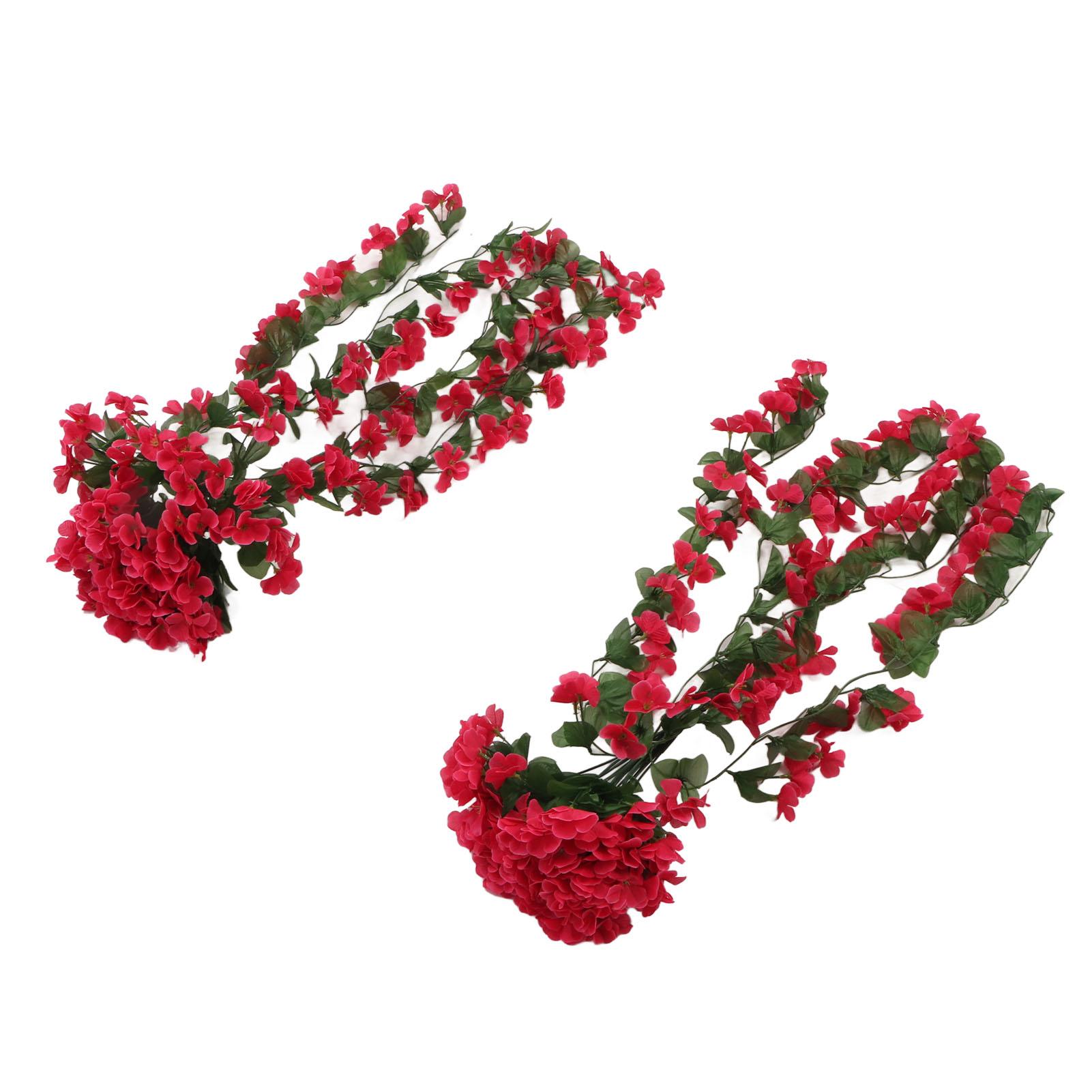 

2PCS Artificial Violet Hanging Flowers Simulation Plastic Fake Plants for Decoration Garden Patio розы красного