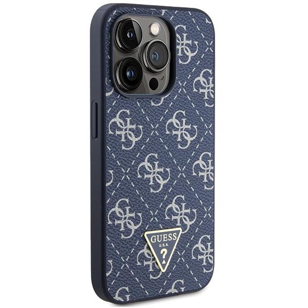 Guess Guhcp15Lpg4Gpb Iphone 15 Pro 6.1 Niebieski/Blue Hardcase 4G Triangle Metal Logo