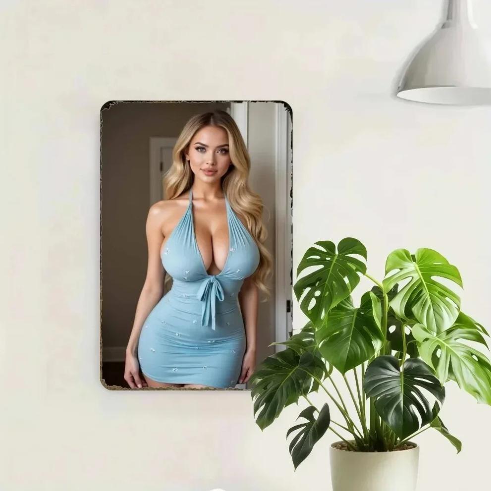 Vintage Metallväggkonst 8x12 Tum Elegant Blommig Dekor Vattentät Rostfri Förborrad Hängande Hem Kök Dekor