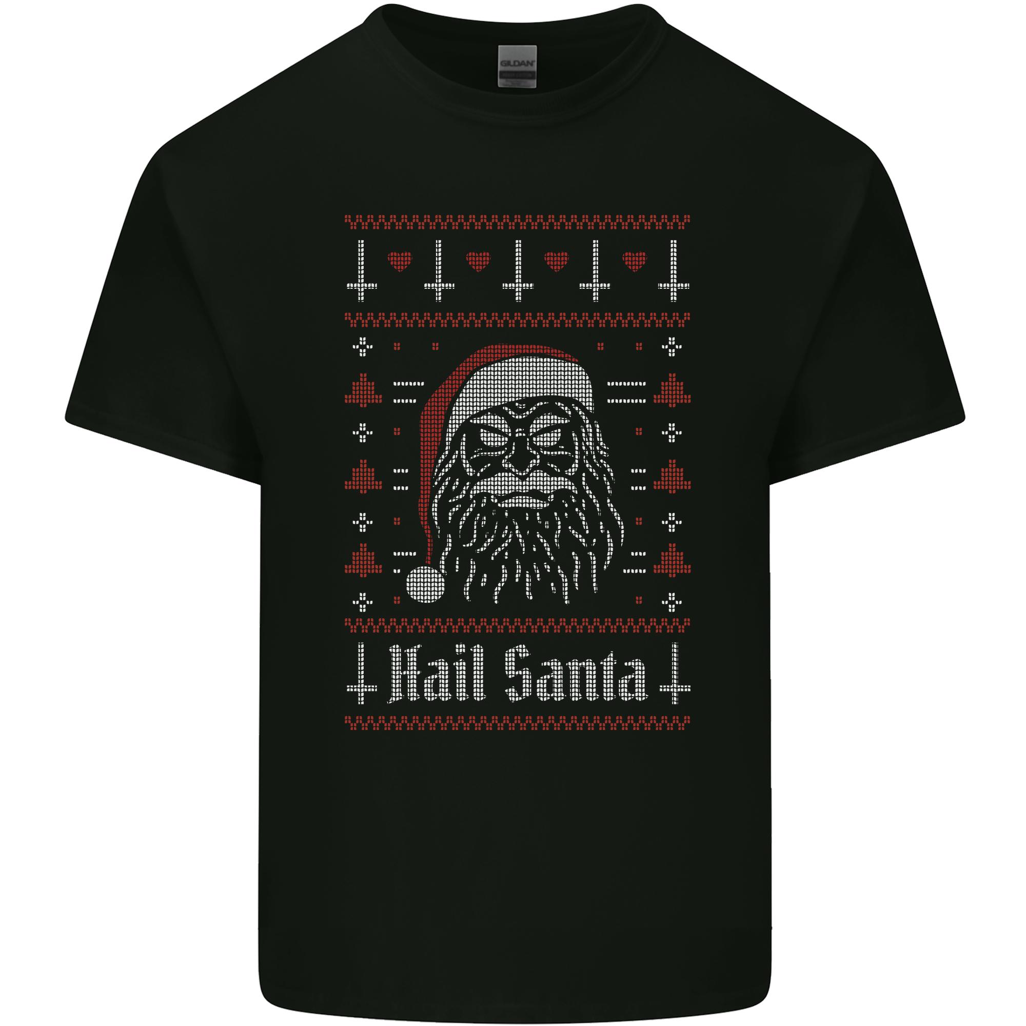 Hail Santa Demonic Evil Anti Christmas Xmas Unisexs Light Cotton TShirt S