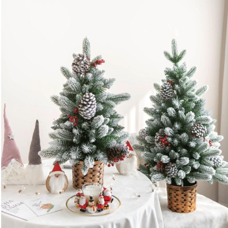 Artificial Christmas Tree with Pinecone Tabletop Accessories Festives Home Desktop Decoration Christmas Ornament