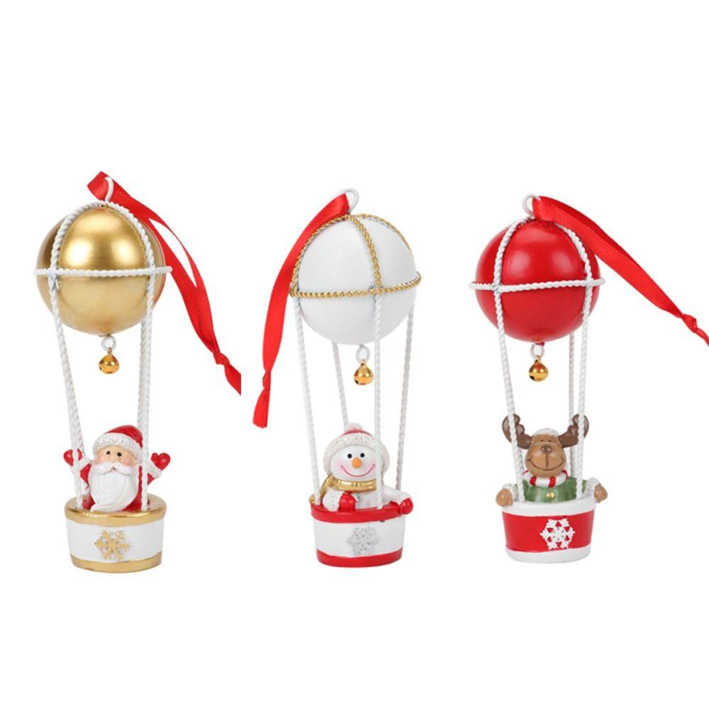 with Bell Christmas Hanging Elk Hot Air Balloon Xmas Ornament Ball Cute Xmas Decor New Year Party