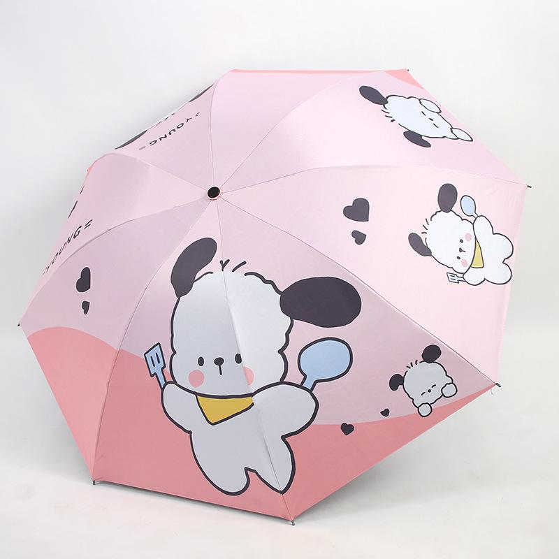 Cartoon UV Protection Sun Umbrella, Dual Use for Sun and Rain, with Customizable Logo