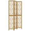 Vidaxl Room Divider, 3-Panel, Solid Paulownia Wood