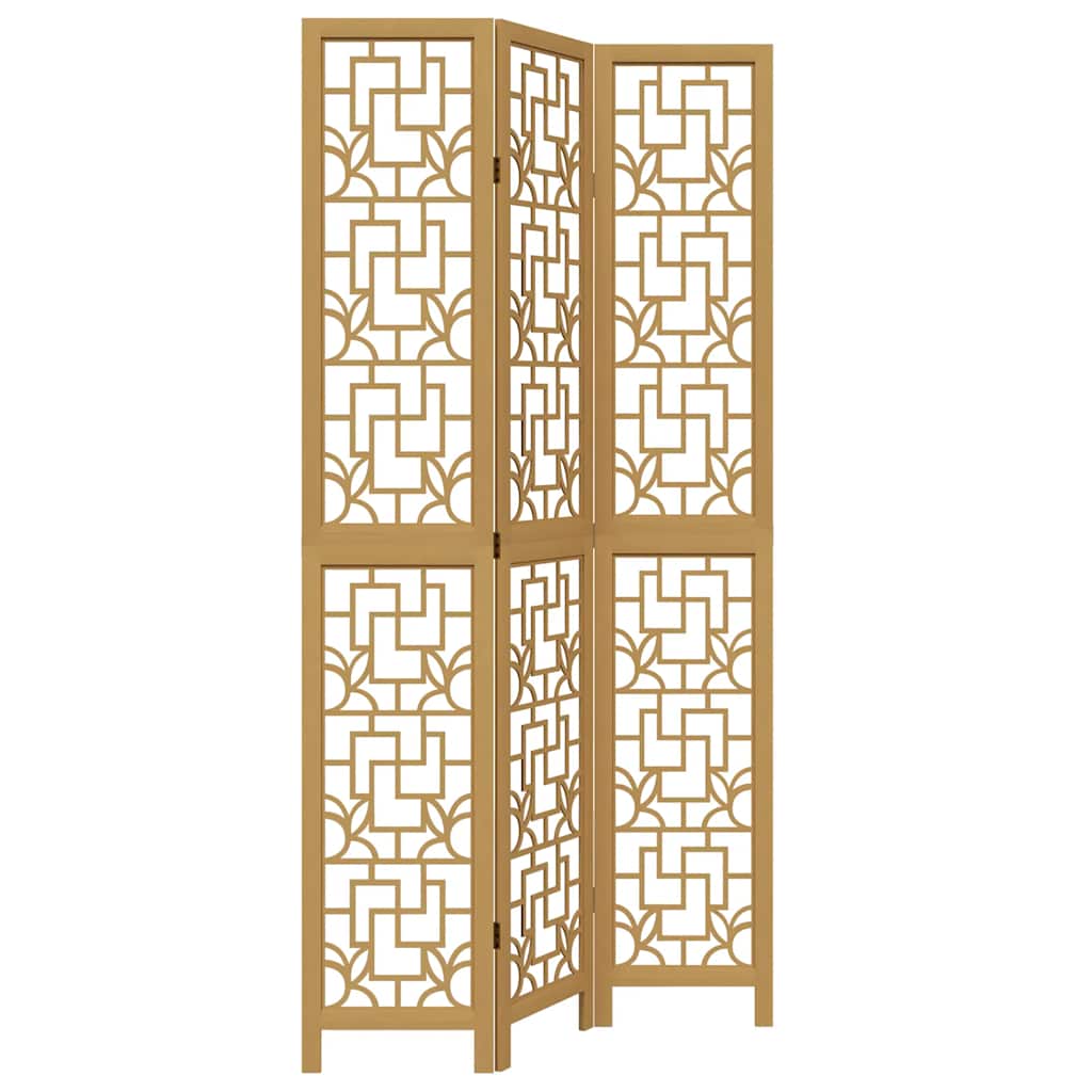 Vidaxl Room Divider, 3-Panel, Solid Paulownia Wood