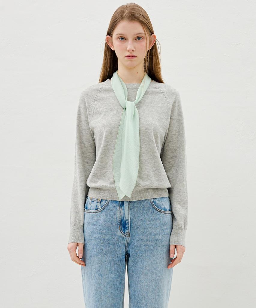 Ollibeudeollibeu Scarf Color Block Raglan Pullover Ok6Sp1710