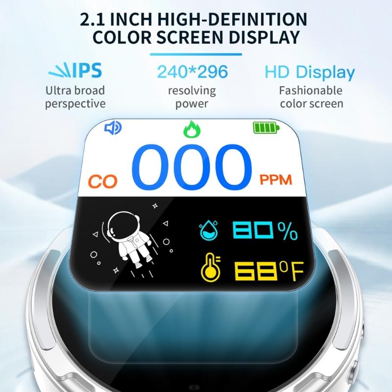 Intelligent Carbon Monoxide Tester Customizable Warning Level Visual Audible Alarms Portable Design For Multiple Environment