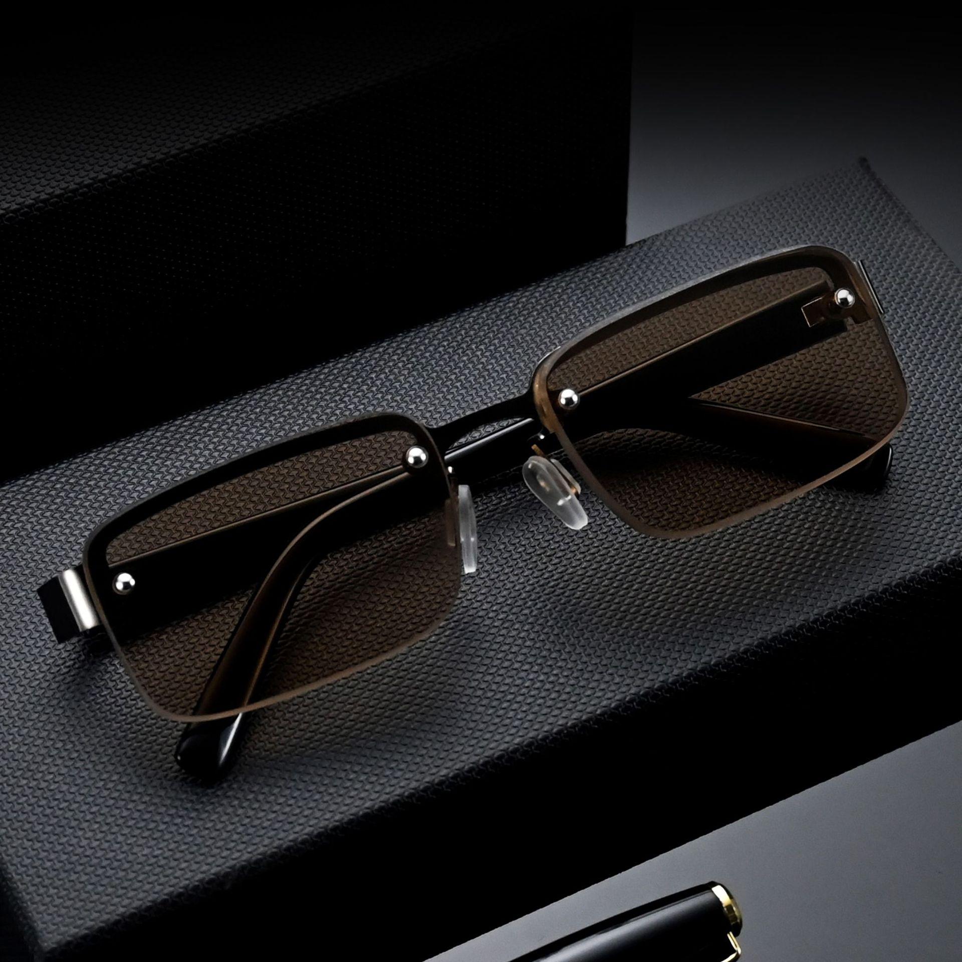 

Роскошный бренд Хрустальные очки для чтения Мужские Высококачественные Круглые Очки для дальнозоркости Высокой четкости Безободковые Коричневые очки 4.0