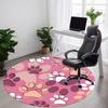 1pc Paw Prints Office Round Area Rug, Indoor Mat Suitable For Office, Under Office Chairs Bedroom Living Room Home Decor, Room Deco