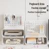 Customizable DIY Pegboard Desk Organizer Storage Box for Students