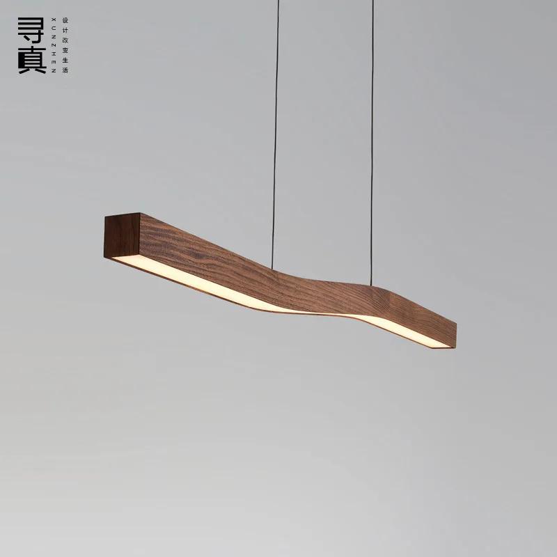 

Современные светодиодные подвесные светильники для столовой, скандинавские деревянные подвесные светильники для офиса/бара, цветные затемняющие подвесные светильники natural white