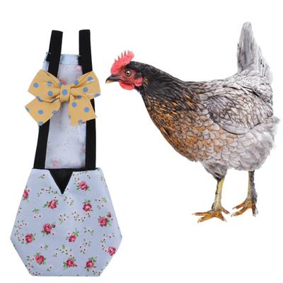 Goose Clothes Printing Waterproof Washable Poultry Chicken Cloth Diapers with Bow Tie for Farm