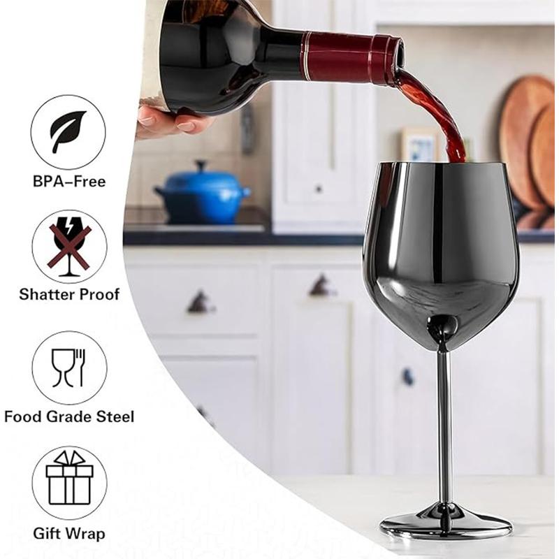 4Pcs Stainless Steel Cocktail Glasses Creative Metal Wine Cups For Bar Restaurant Champagne Red Wine Drinkware Barware Set