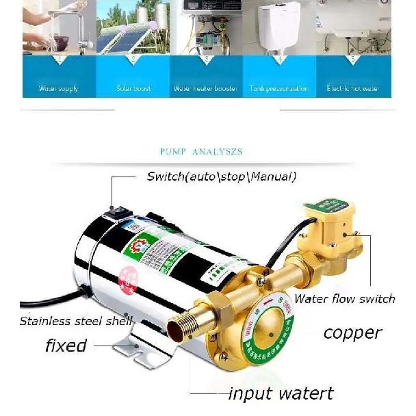 220V Hauswasser-Druckerhöhungspumpe 100W 150W | Automatische Druckerhöhungspumpe für Gas-Durchlauferhitzer/Solar-Wassersystem | Hoher Durchfluss