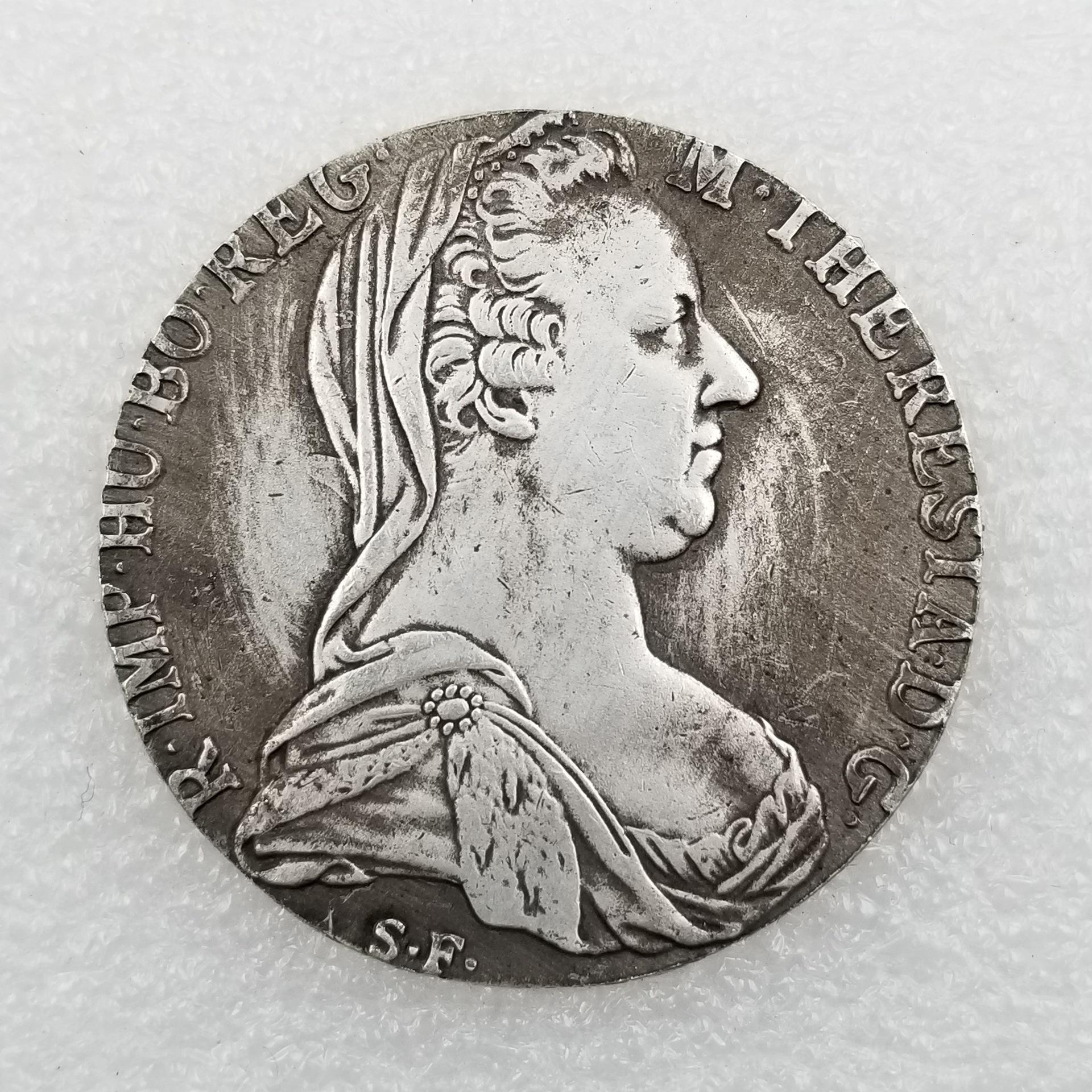 Antique Yellow Brass Silver-Plated Aged Coin #0126 Brass