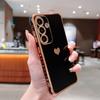 Suitable for Samsung S25ULTRA Side Electroplating Love Mobile Phone Case A14 Silicone All Inclusive A54 Protective Case