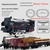 Electric Freight Train Set with Light Up Tracks Classic Railway Model Toy Kids Birthday Gift Interactive STEM Educational Toy