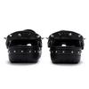 Crocs Classic Clog 811 Made Punk Wild Hip Hop Black Samurai Decorative Buckle Hand-painted Spray Paint Hole Shoes Unisex Black