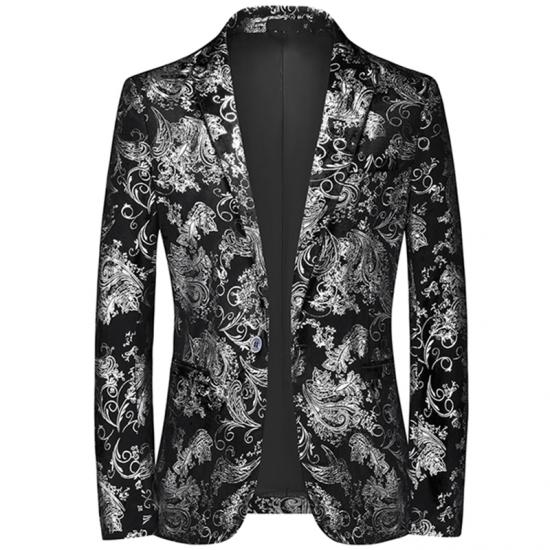 Fashion New Men's Casual Boutique Business Bronzing Design Evening Dress Suit / Male Slim Fit Blazers Jacket Coat