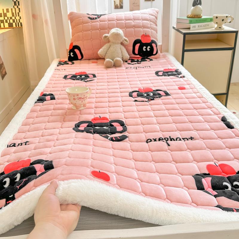 Coral milk fleece thickened flannel mattress cover blanket mattress quilt bedding mattress