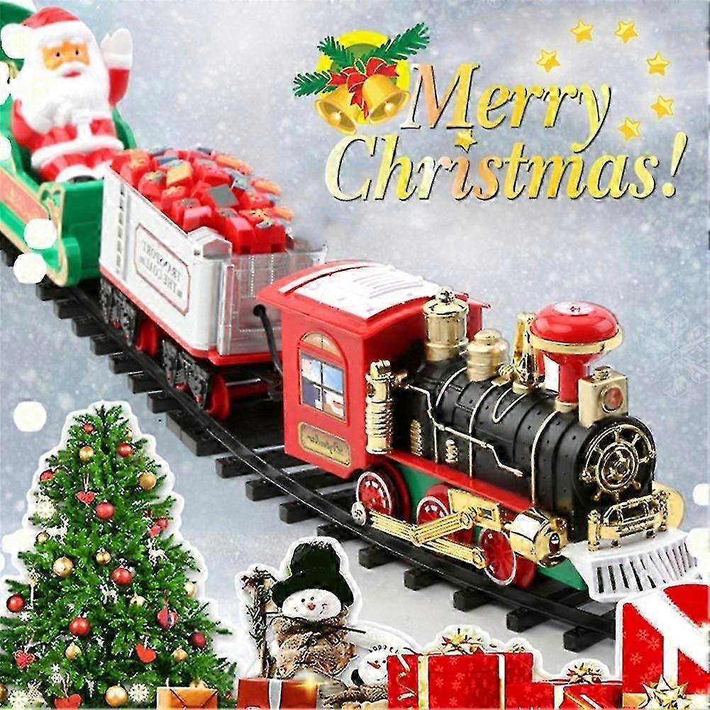 Christmas Electric Rail Trains Toy Children's Assembly Railway Trains Hangable Christmas Tree Rail Car Diy Christmas Building Blocks Toyb