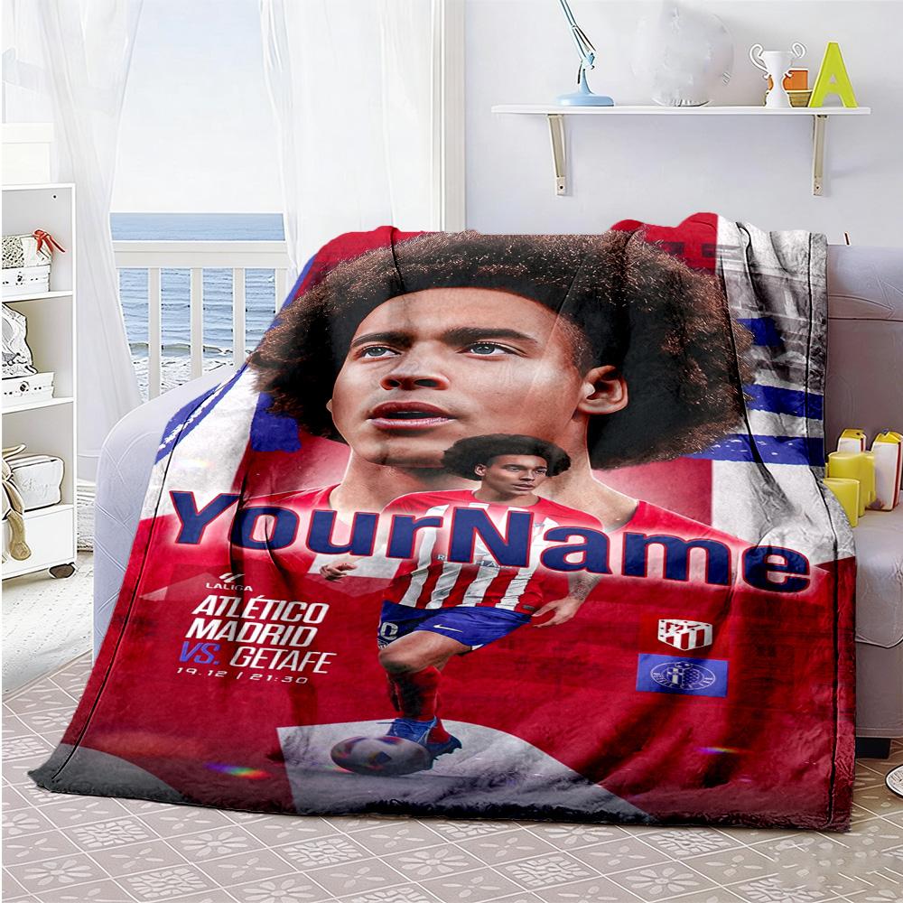 Atletico Madrid Customize Your Name Blanket Multi-purpose Personalized Blanket Durable Comfort Perfect for Home Decor Picnics Office Chair Office