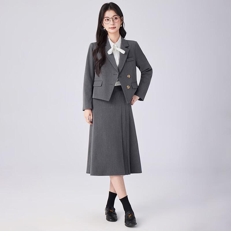 Women s Short Commuter Suit Jacket & Skirt Set 4XL