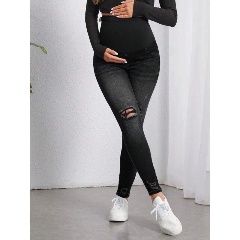 

F 74542 High Waist Maternity Jeans with Belly Support M