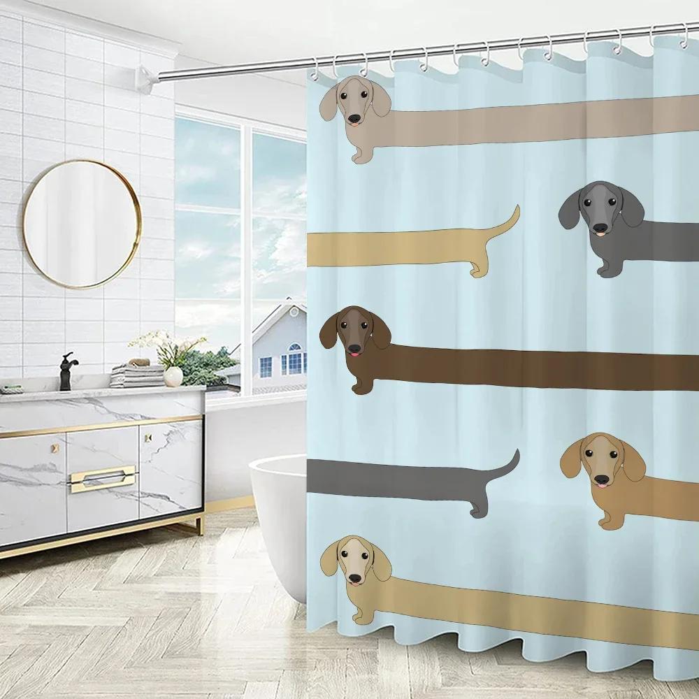 Vorhänge Im Badezimmer Vorhang Für Schlafzimmer Dachshund Faltbare Trennwand Duschzubehör Badezimmer Schlafzimmer Häuser Räume Wasserdicht
