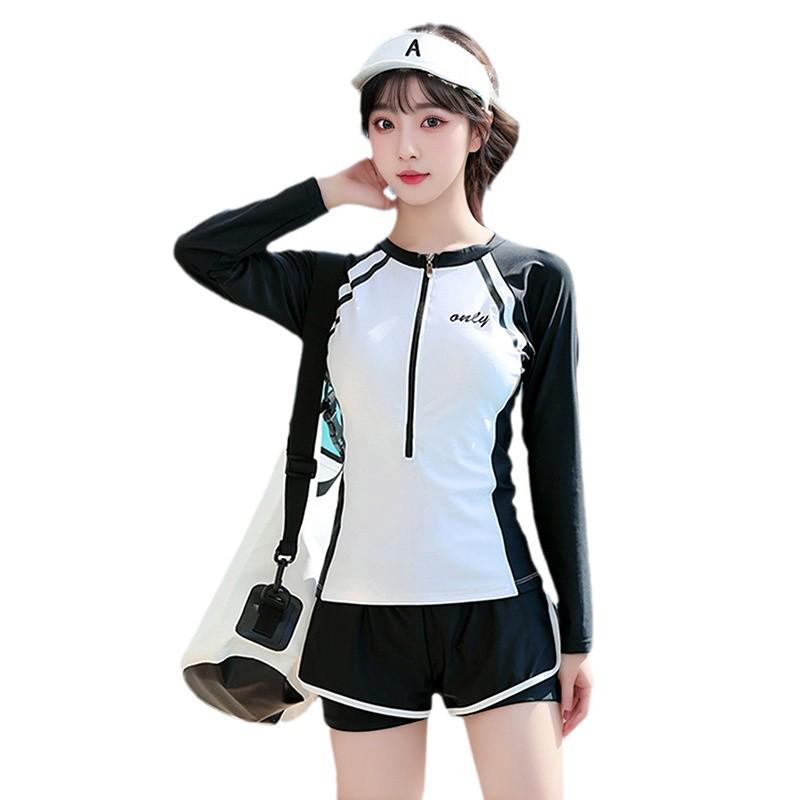 Women's Sporty Two-Piece Swimsuit - Conservative, Tummy Control, Slimming Boyleg Bottom, Plus Size