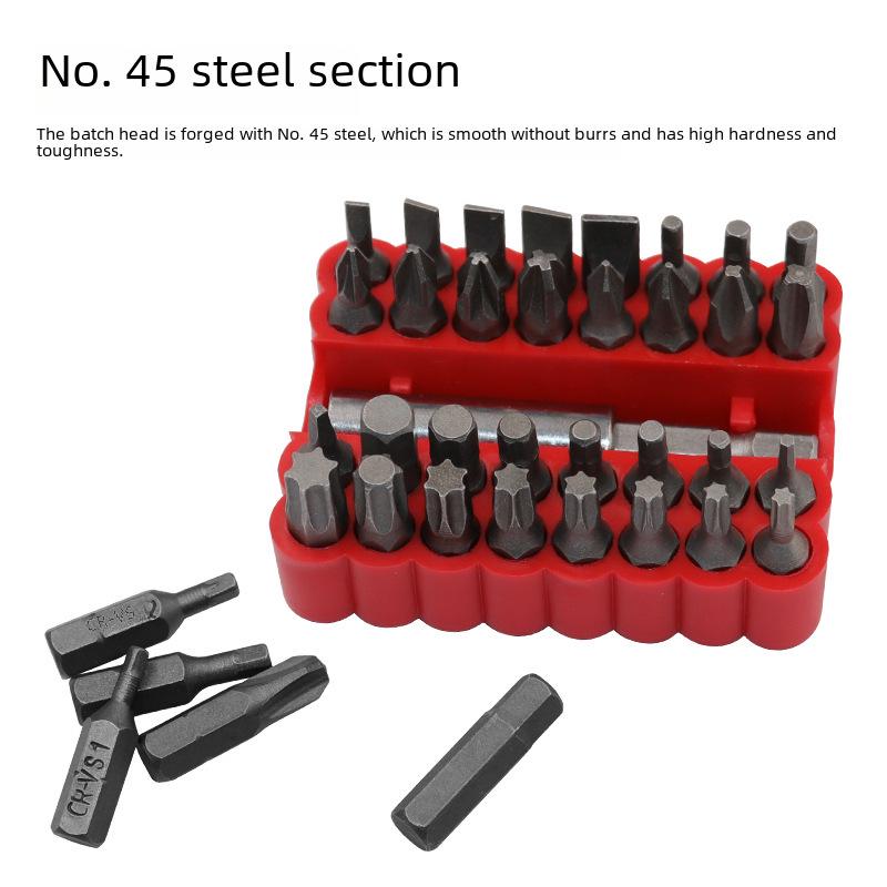33-Piece Hexagonal Screwdriver Bit Set with Drill and Specialty Heads