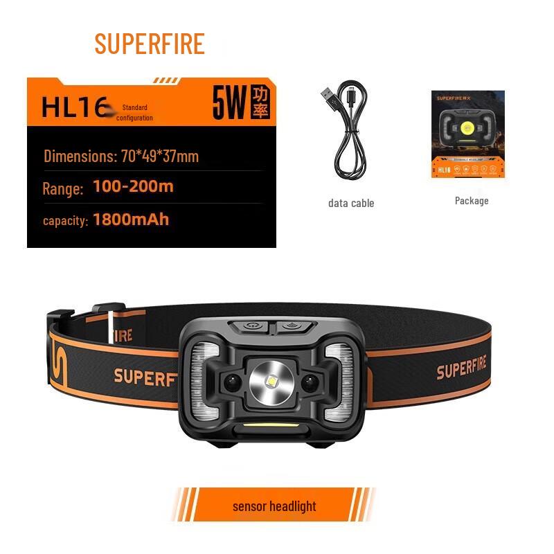 Shenhuo HL16 Smart Sensor Rechargeable Fishing Headlamp