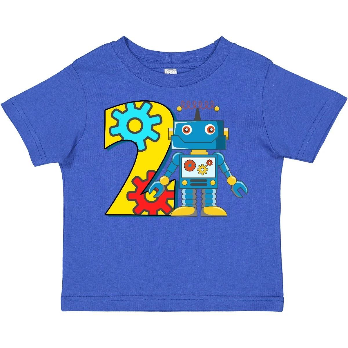 Inktastic 2nd Birthday Robot Toddler T-Shirt 2 Second Two Child Preschooler Kid 150