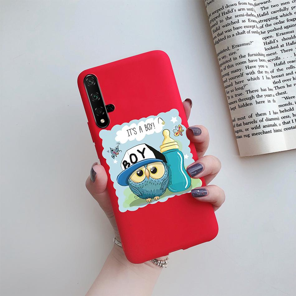 For Honor 20 Case Cartoons Love Heart TPU Funda For Huawei Honor 20 Pro Lite YAL-L21 YAL-L41 20S MAR-LX1H Back Cover Phone Case