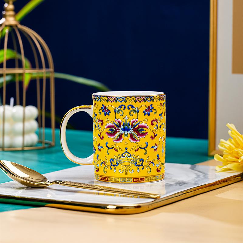 Kreativní Osobnost Obkreslování Zlatý Šálek Kostní Porcelán Hrnček Keramický Pohár na Vodu Domácí Kancelář Šálek na Kávu Odpolední Čaj Čajový Šálek