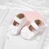 1 Pair Bowknot Princess Flat Cotton Bottom Walking Newborn Crib Dress Shoes 0-18 Months Classic Pu Leather Girl Baby Shoes