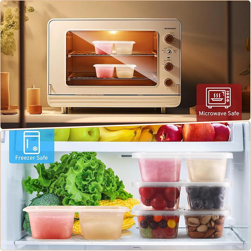 Seyahat Atıştırmalık Kapları 2 Bölmeli, Kapaklı Sos Fincanları Kompakt Gıda Saklama Kutusu Yetişkinler İçin