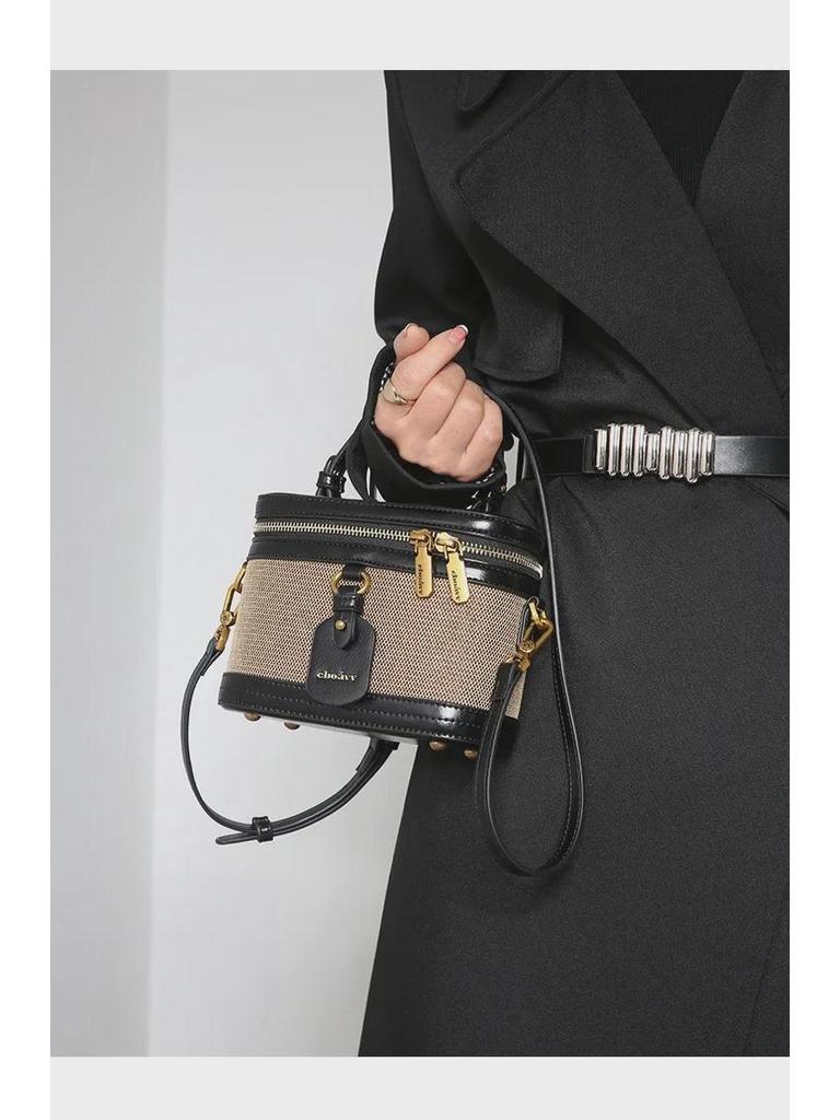 Modna damska płócienna torebka retro typu box na lato 2024: Luksusowa torebka na ramię crossbody