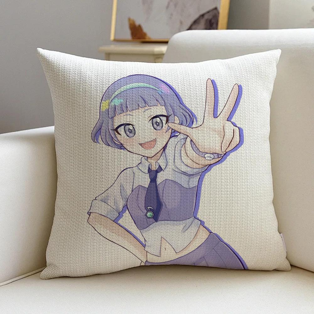 1A-Secret Loves Angel Anime Cushion Cover Natural Linen Pillowcase Set, All-In-One Decor For Sofa, Bedroom & Chair
