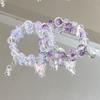 Sweet Purple Crystal Butterfly Bracelet for Women Simple Heart Moon Star Charm Bracelet Popular Fashion Jewelry Holiday Gift
