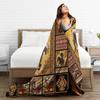 Rustic Indians Blanket Native n Throw Blanket Retro Chief Flannel Stuff Merch Cozy Decor Fleece Plush Fuzzy Warm Soft Lightweight Bedding Indians
